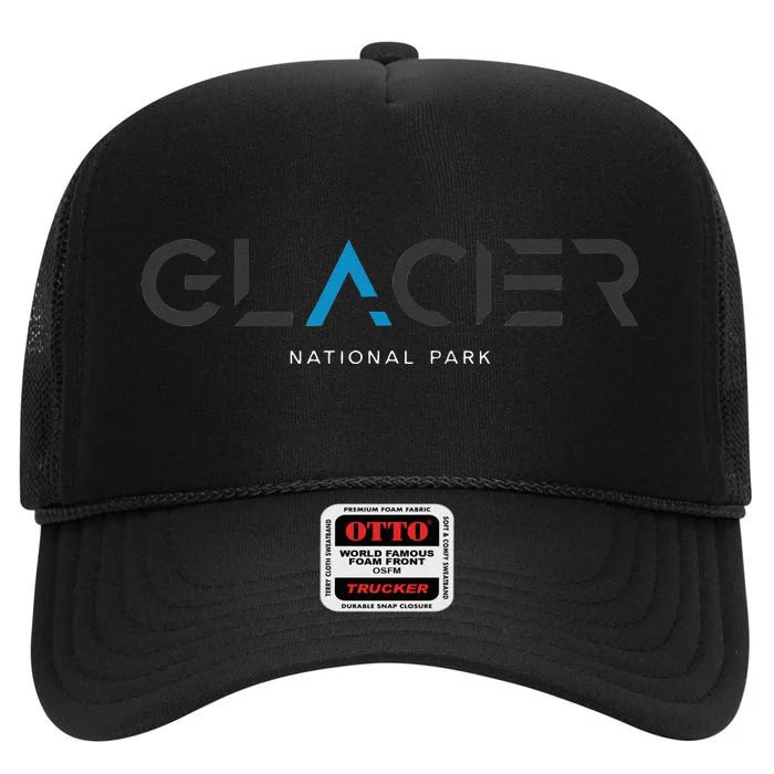 Glacier National Park Montana Tonal Retro Vintage High Crown Mesh Trucker Hat