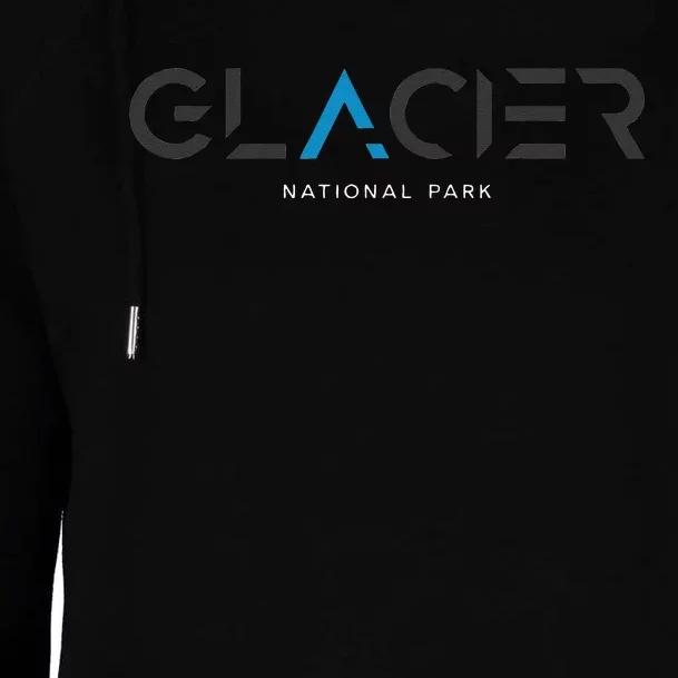 Glacier National Park Montana Tonal Retro Vintage Womens Funnel Neck Pullover Hood