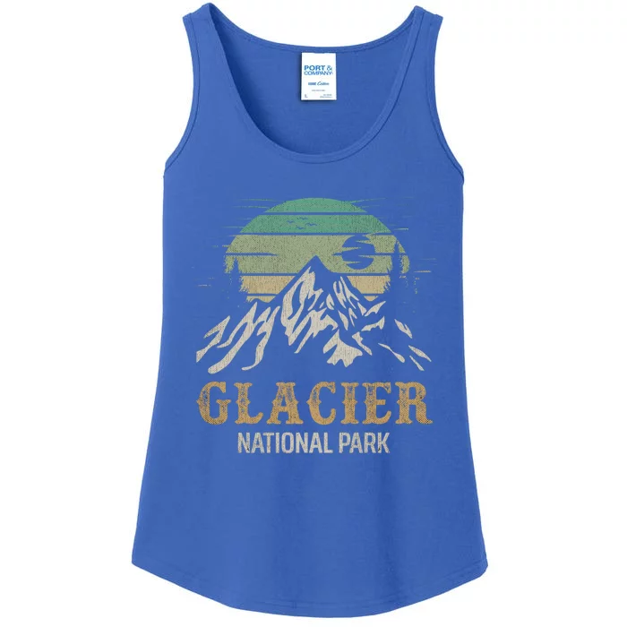 Glacier National Park Merchandise Retro Glacier Souvenirs Cute Gift Ladies Essential Tank