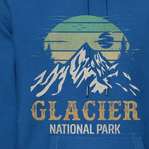 Glacier National Park Merchandise Retro Glacier Souvenirs Cute Gift Premium Hoodie