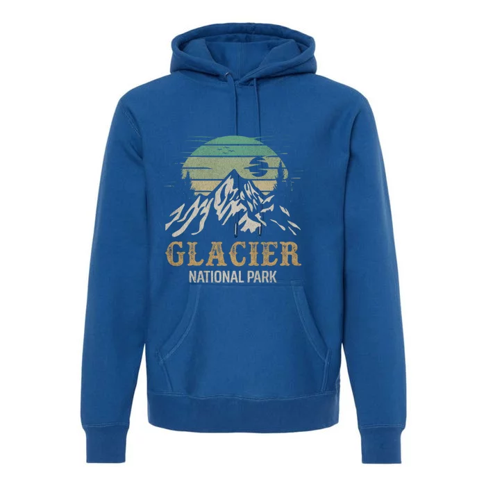 Glacier National Park Merchandise Retro Glacier Souvenirs Cute Gift Premium Hoodie