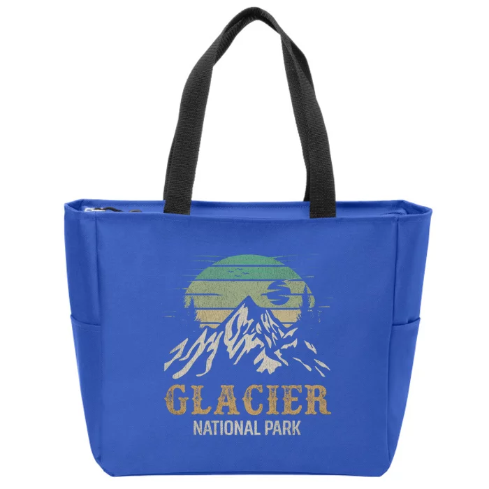 Glacier National Park Merchandise Retro Glacier Souvenirs Cute Gift Zip Tote Bag