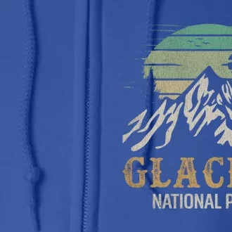 Glacier National Park Merchandise Retro Glacier Souvenirs Cute Gift Full Zip Hoodie