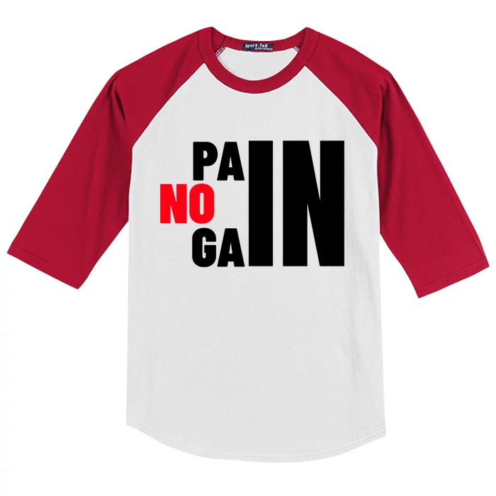 Gym No Pain No Gain Workout Meaningful Gift Kids Colorblock Raglan Jersey