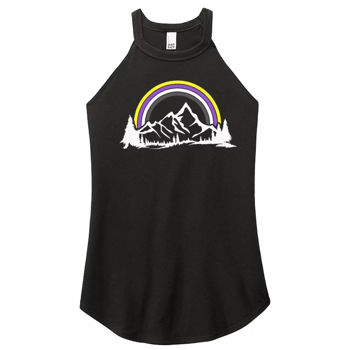 Gender Nonbinary Pride Hiking Camping Backpacking LGBT Women’s Perfect Tri Rocker Tank