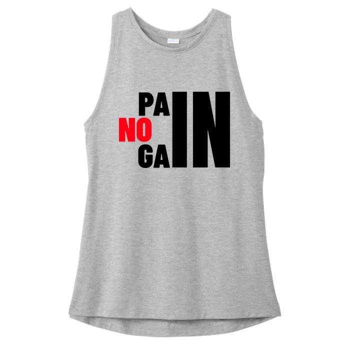 Gym No Pain No Gain Workout Cute Gift Ladies Tri-Blend Wicking Tank