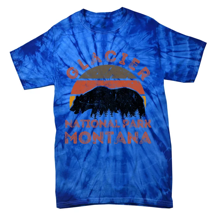 Glacier National Park Montana Bear Hiking Nature Vintage Gift Tie-Dye T-Shirt