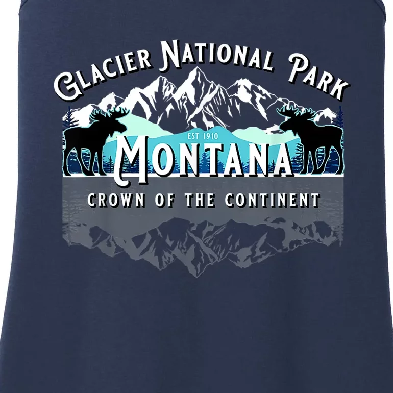 Glacier National Park Montana Moose Hiking Camping Souvenir Ladies Essential Tank