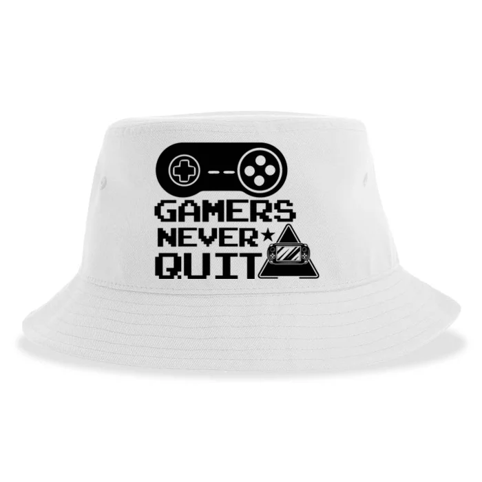 Gamers Never Quit Sustainable Bucket Hat