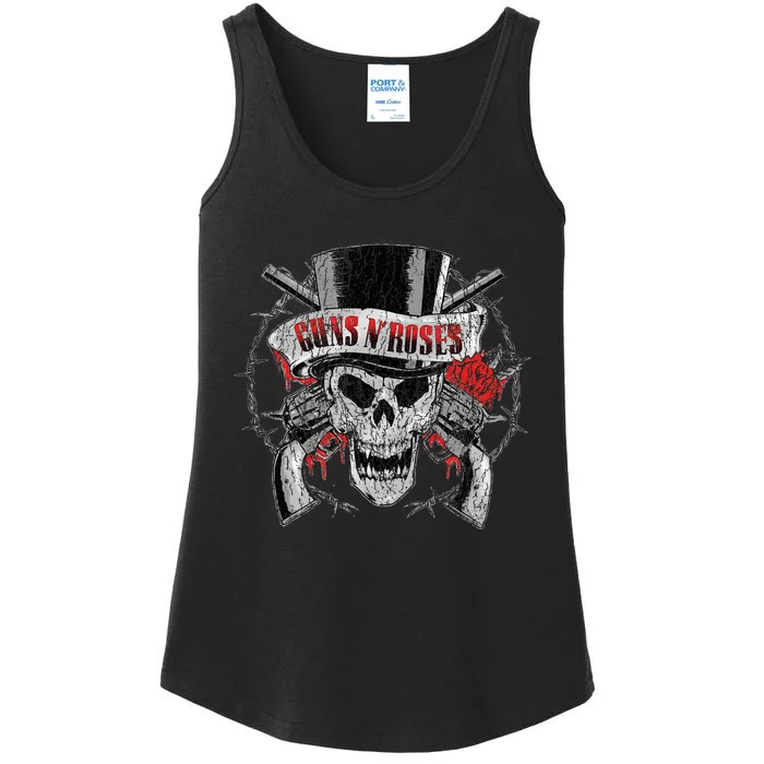 G.U.N.S N R.O.S.E.S Top Hat Skull Ladies Essential Tank