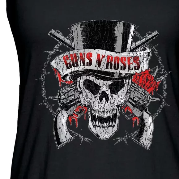 G.U.N.S N R.O.S.E.S Top Hat Skull Ladies Essential Flowy Tank