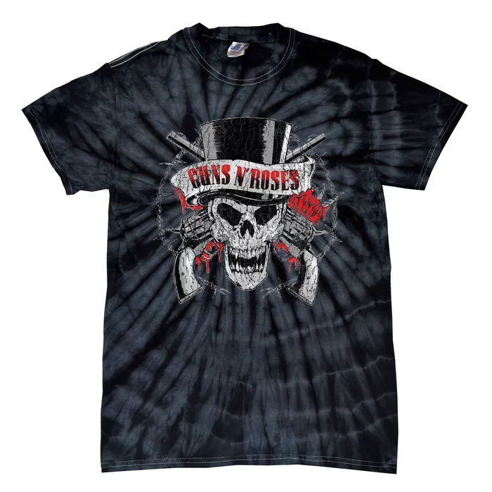 G.U.N.S N R.O.S.E.S Top Hat Skull Tie-Dye T-Shirt