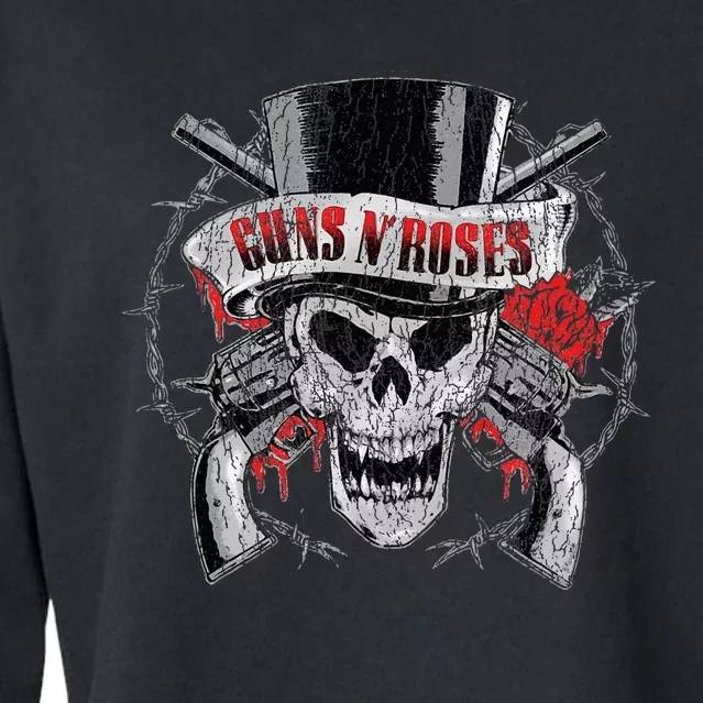 G.U.N.S N R.O.S.E.S Top Hat Skull Cropped Pullover Crew