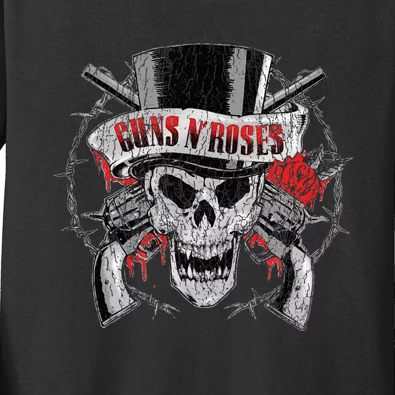 G.U.N.S N R.O.S.E.S Top Hat Skull Kids Long Sleeve Shirt