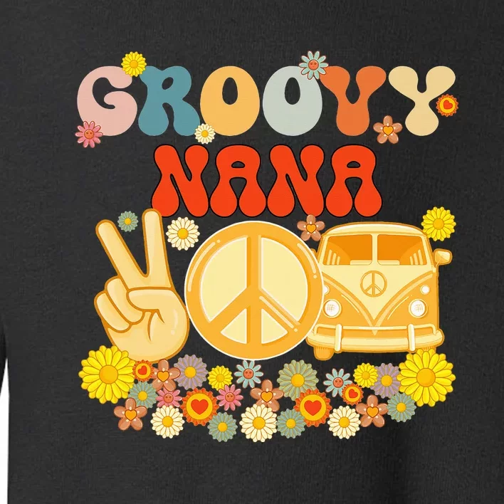 Groovy Nana Retro Matching Family Baby Shower Mother's Day Toddler Sweatshirt