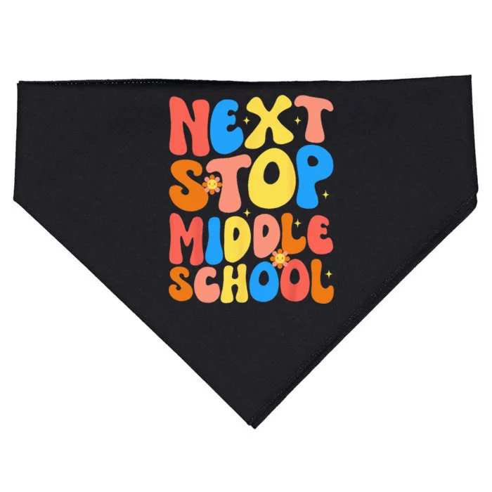 Groovy Next Stop Middle School Elementary School Graduation USA-Made Doggie Bandana