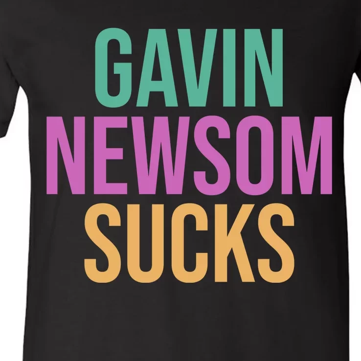 Gavin Newsom Sucks V-Neck T-Shirt