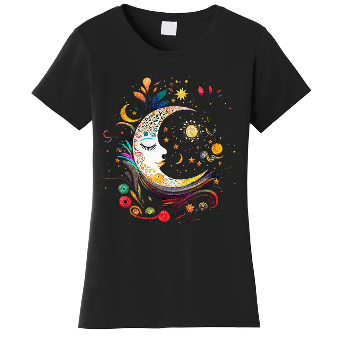 Galaxy Night Sky Moon Lunar Stars Sun Love Women's T-Shirt