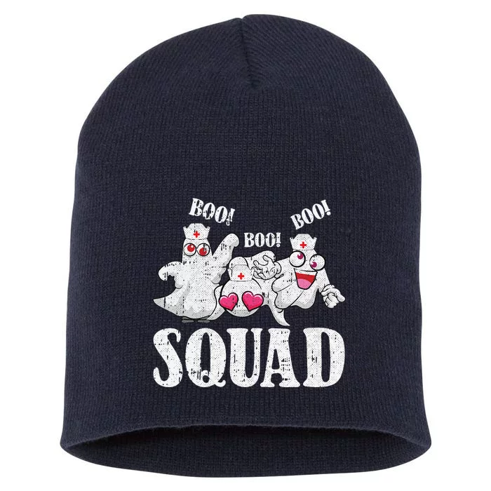 Ghost Nurse Squad Lazy Halloween Costume Funny Boo Ghoul RN Short Acrylic Beanie