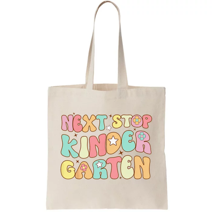 Groovy Next Stop Kindergarten Preschool Graduation Tote Bag