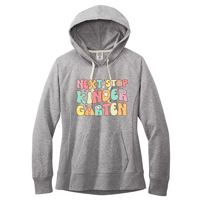 Groovy Next Stop Kindergarten Preschool Graduation Women's Fleece Hoodie