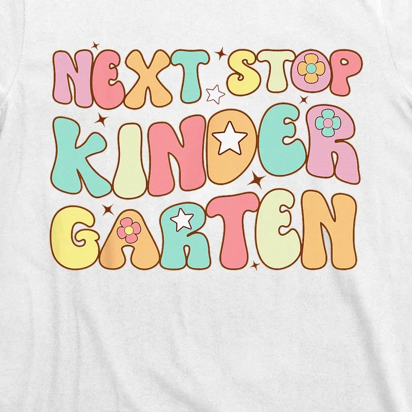 Groovy Next Stop Kindergarten Preschool Graduation T-Shirt