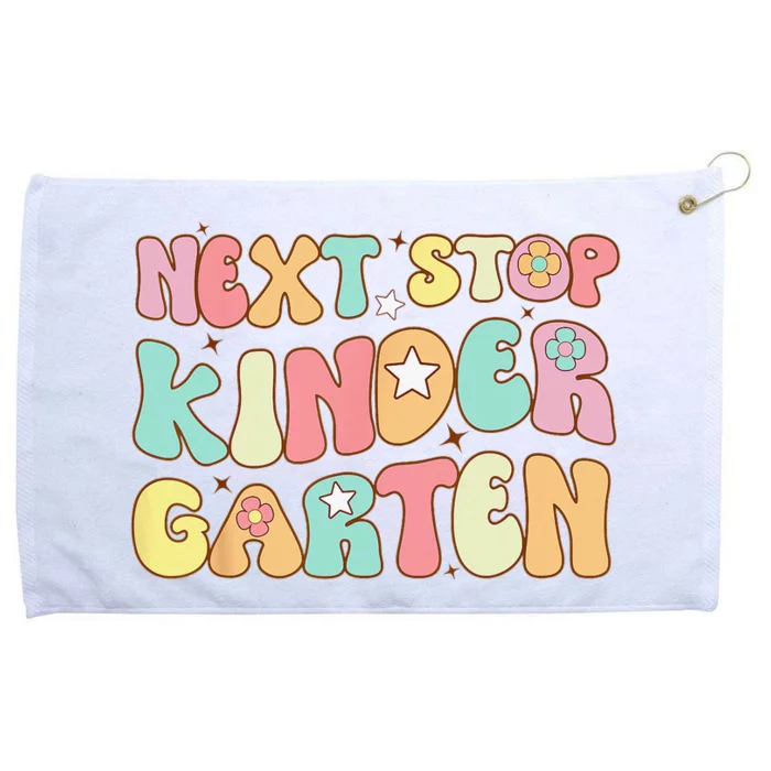 Groovy Next Stop Kindergarten Preschool Graduation Grommeted Golf Towel