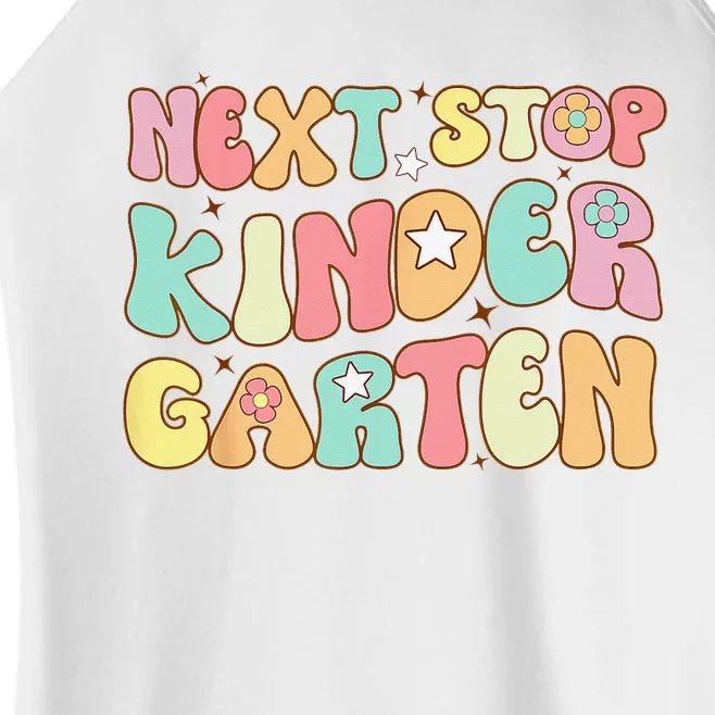 Groovy Next Stop Kindergarten Preschool Graduation Women’s Perfect Tri Rocker Tank