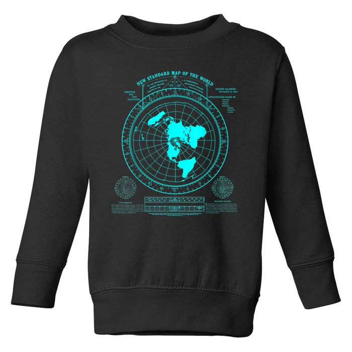 Gleasons New Standard Map Of The World Flat Earth Toddler Sweatshirt