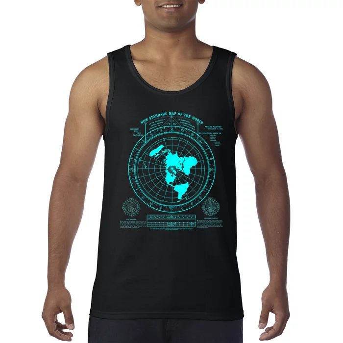 Gleasons New Standard Map Of The World Flat Earth Tank Top