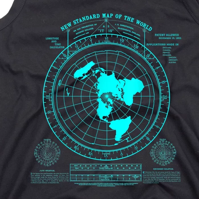 Gleasons New Standard Map Of The World Flat Earth Tank Top