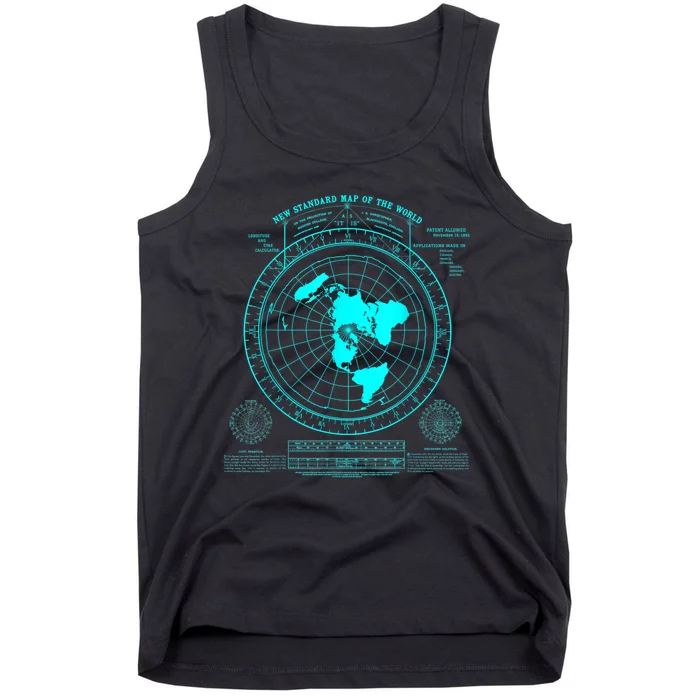 Gleasons New Standard Map Of The World Flat Earth Tank Top