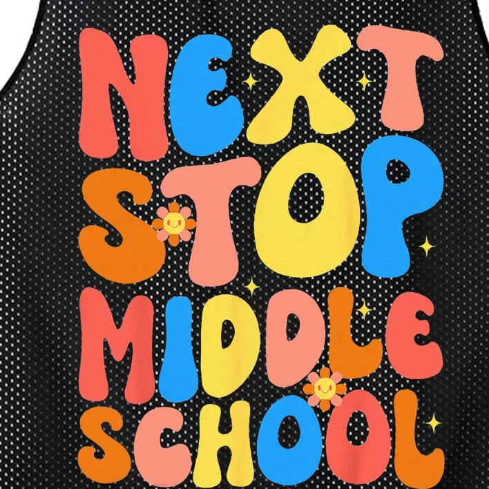 Groovy Next Stop Middle School Elementary School Graduation Mesh Reversible Basketball Jersey Tank