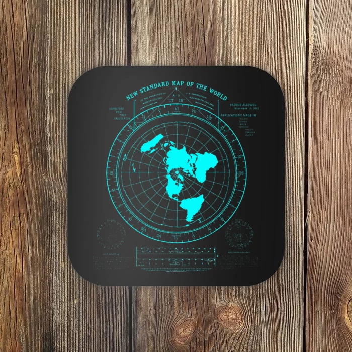 GleasonS New Standard Map Of The World Flat Earth Coaster