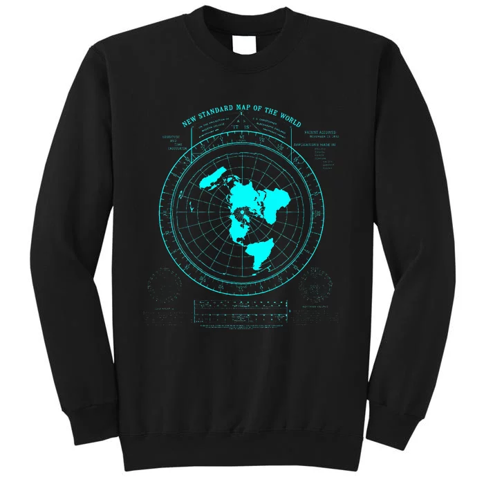 GleasonS New Standard Map Of The World Flat Earth Tall Sweatshirt