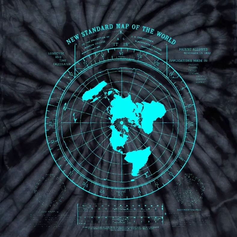 GleasonS New Standard Map Of The World Flat Earth Tie-Dye T-Shirt