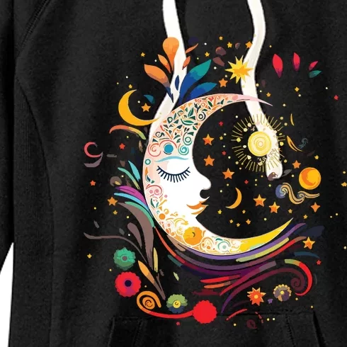 Galaxy Night Sky Moon Lunar Stars Sun Love Women's Fleece Hoodie