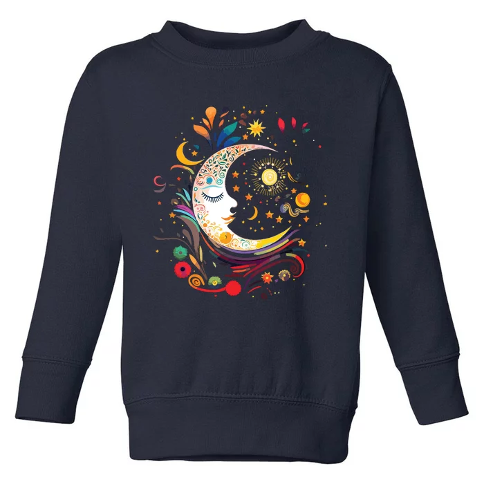 Galaxy Night Sky Moon Lunar Stars Sun Love Toddler Sweatshirt