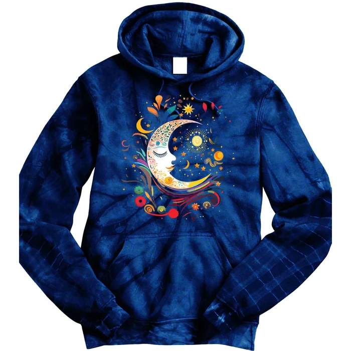 Galaxy Night Sky Moon Lunar Stars Sun Love Tie Dye Hoodie