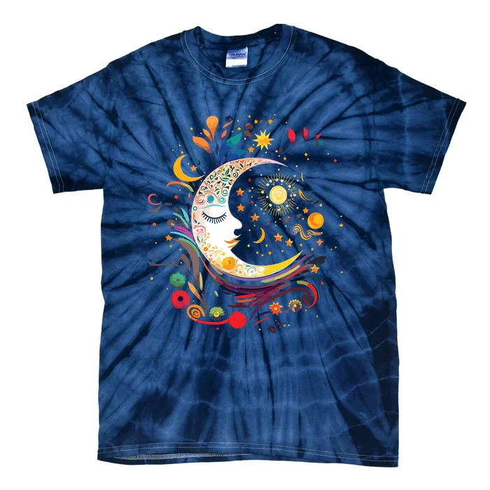 Galaxy Night Sky Moon Lunar Stars Sun Love Tie-Dye T-Shirt