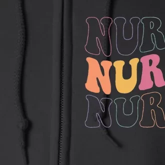 Groovy Nurse  School Nurse RN ICU ER Pediatric Full Zip Hoodie