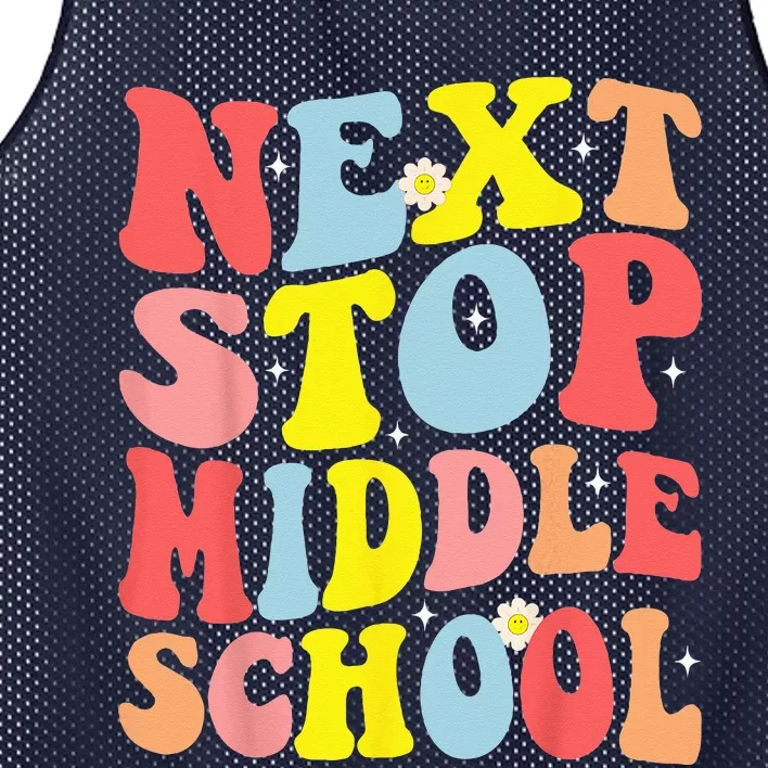 Groovy Next Stop Middle School Elementary School Graduation Mesh Reversible Basketball Jersey Tank