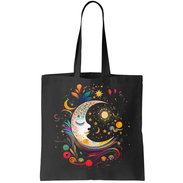 Galaxy Night Sky Moon Lunar Stars Sun Love Tote Bag