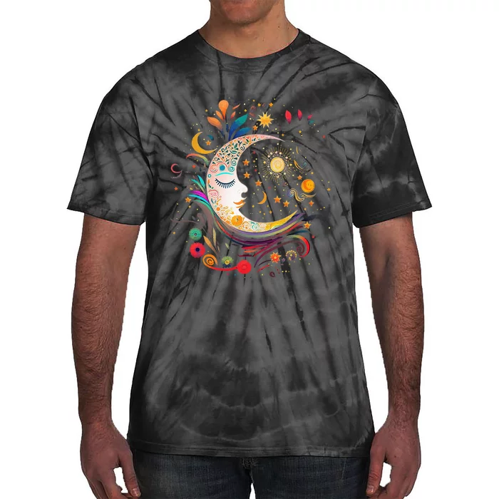 Galaxy Night Sky Moon Lunar Stars Sun Love Tie-Dye T-Shirt