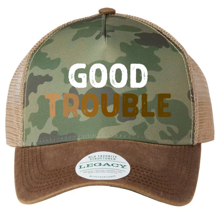 Good Necessary Trouble Voting Rights John Lewis Melanin Hbcu Cool Gift Legacy Tie Dye Trucker Hat