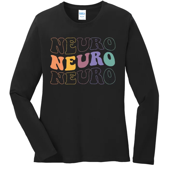 Groovy Neuro Trauma Icu Nurse Neurology Nurse Neuroscience Ladies Long Sleeve Shirt