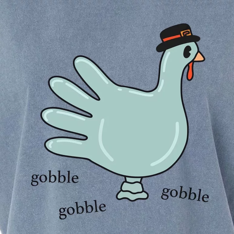 Gobble Nurse Thanksgiving Health Care Holiday Garment-Dyed Women's Muscle Tee