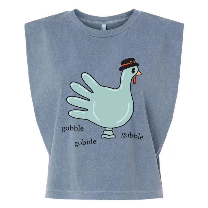 Gobble Nurse Thanksgiving Health Care Holiday Garment-Dyed Women's Muscle Tee