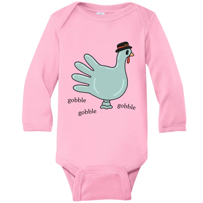 Gobble Nurse Thanksgiving Health Care Holiday Baby Long Sleeve Bodysuit