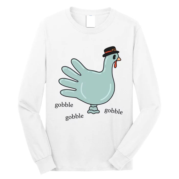 Gobble Nurse Thanksgiving Health Care Holiday Long Sleeve Shirt